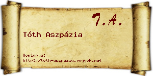 Tóth Aszpázia névjegykártya
